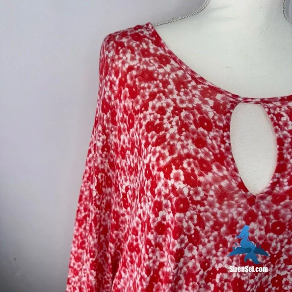 1138 Michael Kors Tunic Top – Size 3X – Red Floral - Picture 4 of 15
